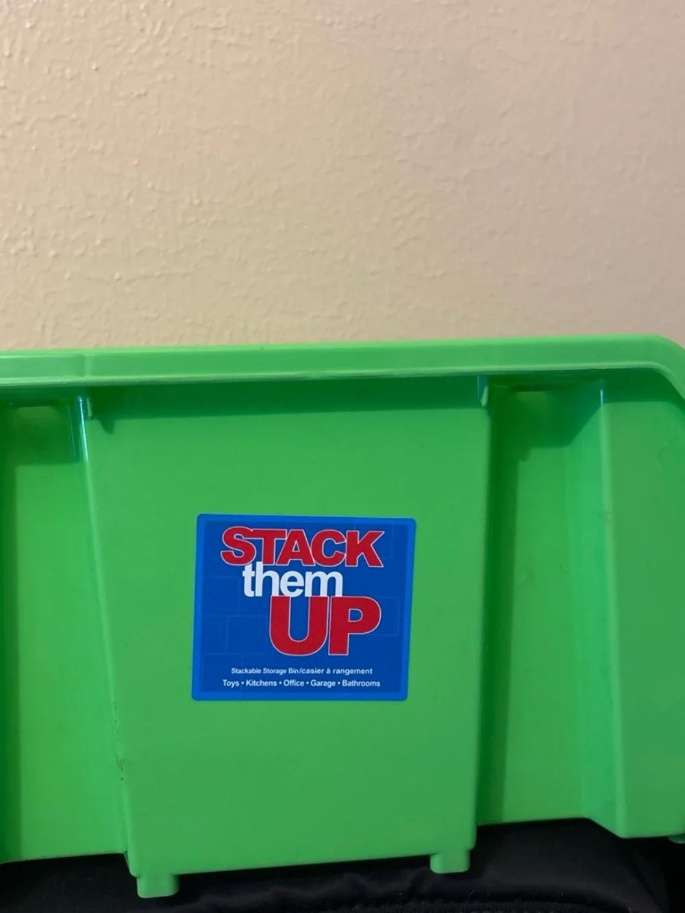 Green Plastic Storage Bin - Home Organization